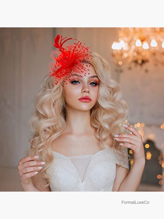 8 Pcs Women\'s Fascinator Hats Tea Party Derby Headband Hair Clip Set main image 5